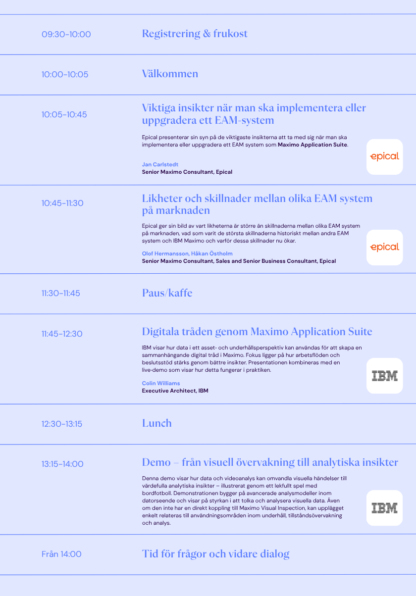 Agenda IBM seminar